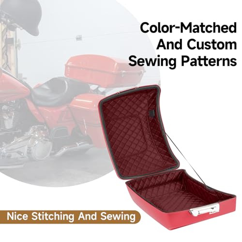 Tour Pack Liners para Harley Razor Tour Pack 2014-2025 con Bolsillos, Costuras en Hilo Rojo miniatura 5