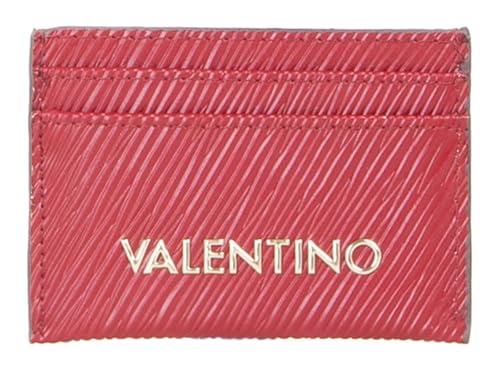 VALENTINO Posillipo Credit Card Case Rosso Scuro parfait pour vos soirées et voyages légers