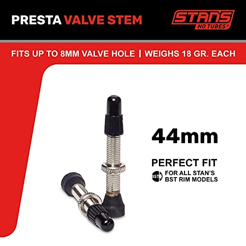 Stans No Tubes 44Mm Presta Universal Valve Stem (Carded Pair For Road) #TOP1