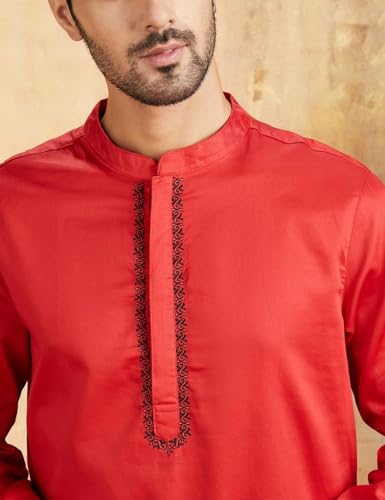 Image of Amazon Brand - Symbol Men Festive Embellished Long Kurta (Regular Fit)
