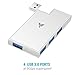 MAKETECH Ultra Slim Aluminum 4 Port Rotatable USB 3.0 Hub with Swiveling Connector for Mircosoft Surface, Macbook, Ultrabook and Laptop (Silver)