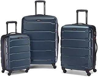 Samsonite Omni PC Hardside Expandable Luggage with Spinner Wheels, Teal, 3-Piece Set (20/24/28)