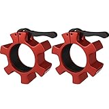 Iron Bull Strength Aluminum Barbell Collars (1 Pair) - Quick Release Pair of Locking Bar Clips for 2