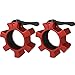 Iron Bull Strength Aluminum Barbell Collars (1 Pair) - Quick Release Pair of Locking Bar Clips for 2" Olympic Bars - Lock Clamps Collar Clips for Weight Lifting, Powerlifting and Cross Training (Red)