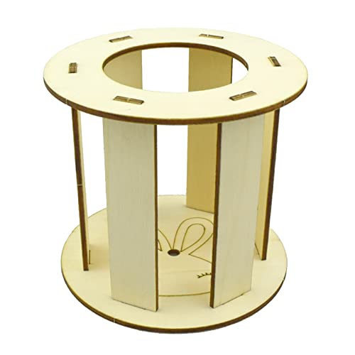 ehbn9 Mangeoire à Foin pour Lapin Bunny Hay Rack Cochon d'Inde en Bois Mangeoire à Foin Distributeur d'herbe pour Petits Animaux de Compagnie Chinchilla Cage Accessoires Support d'herbe Rond Cover