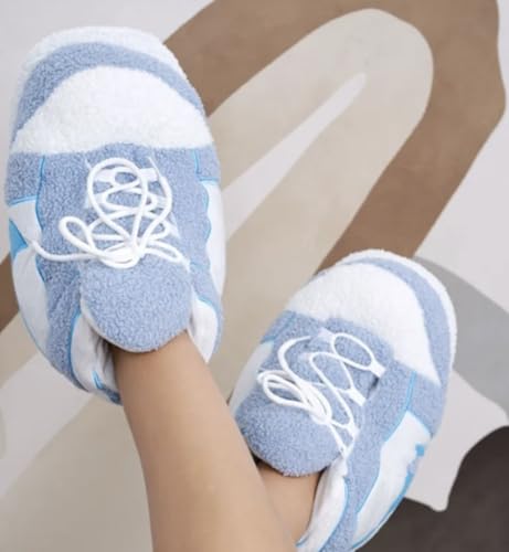 Image of Warm Furry Sneakers Slipper Comfy House Shoes Winter Plush Fuzzy Slipper Shoes For Women Men One Size Fits Most Fluffy Slides For Indoor Outdoor Bigfoot Gifts Houseshoes