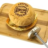 Custom Branding Iron For Burger Custom Burger Stamp Food Branding Irons Personalized Steak Branding Irons Personalized Bread Stamp Wood Burning Tool (2 inches)