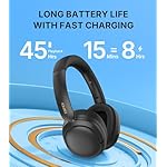 Edifier W800BT SE Wireless Over-Ear Bluetooth 5.4 Headphones - AI Call Noise Cancellation - 45H Playtime - Fast Charging - AAC Codec - Dual Device- Game Mode - Foldable - Black - Image 4