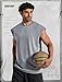 COOFANDY Mens Sleeveless Shirts Casual Stylish Relax Tank Tops Muscle Workout Tee Shirt for Streetwear Light Grey XX-Large