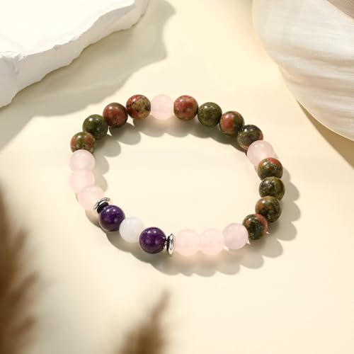 Aesnefe Pregnancy Crystal Bracelet for Women, Natural Gemstone Fertility Jewelry for Expecting Moms, Mom To Be Gifts for 1st Time Mom, Conception IVF Support Gift for Wife Daughter Friends Sister3