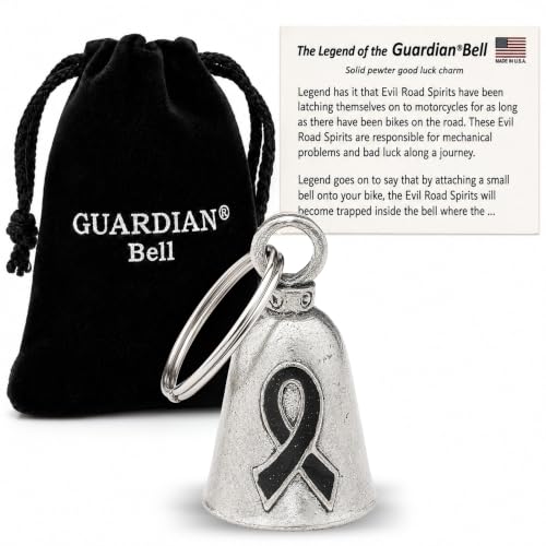 Image of Guardian Bell F ck Cancer Motorcycle Bell w /Keyring & Velvet Gift Bag | Lead-Free Pewter | Good Luck Gift | Made in USA