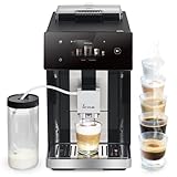 KKT KOLBE Pro Kaffeevollautomat mit Milchbehälter, Milchschaumdüse und Zubehör, 2 Tassen Funktion, 15 Bar, 7-stufiges Mahlwerk, TFT Touchscreen, Automatische Reinigung, 10 Getränke, schwarz silber