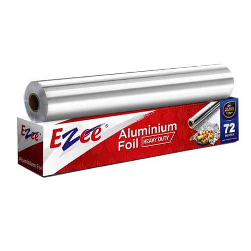 Ezee Silver Aluminium Foil 72 Meters 14 Microns | Parchment & Wrapping Paper | Perfect for Cooking, Baking, Packing and Serving Foods