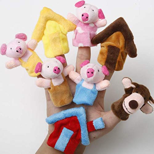 LHKJ 8 Stücke Schwein Fingerpuppen Set,Tiere Lernen Handpuppe Fingerpuppen für Baby und Kleinkinder