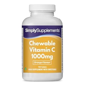 Chewable Vitamin C 1000mg | Supports Heathy Skin and Immune System | 180 Tablets | Manufactured in The UK