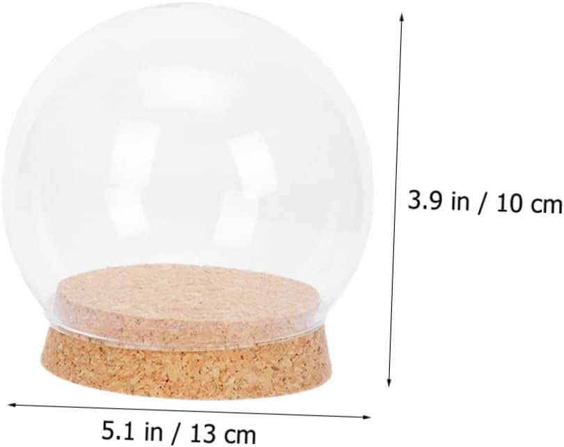 ERINGOGO 4Pcs Clear Glass Dome with Cork Base for Preserved Flowers Elegant Wedding Centerpiece Home Decoration Unique Decorative Cloche for Micro Landscapes Figurines