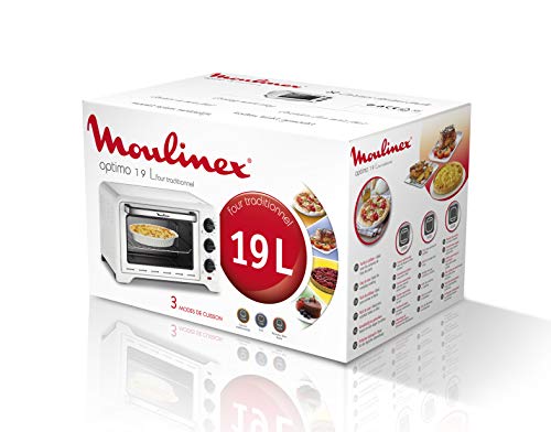 Moulinex Optimo Oven 19 L, Brood bakken, Pizza, Taarten, Gebak, Gebak, 6 kookmodi, Traditionele hitte, Wit OX441110 - Image 7