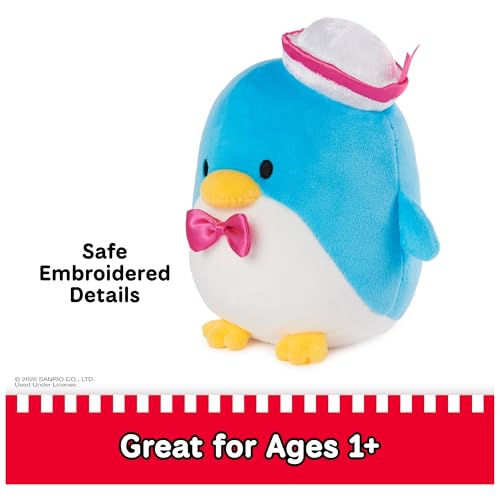 Image of GUND Sanrio Tuxedo Sam Plush, Penguin Stuffed Animal for Ages 1 and Up, Blue, 6 inch