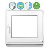 [page_title]-Premium Kunststofffenster Von Komforta - Kellerfenster Weiß BxH 950 x 450 mm - Garagenfenster/Gartenhaus Fenster BxH 95 x 45 cm 2-fach Verglast - Din Rechts-Funktion Dreh Kipp Fenster-Alle Größen