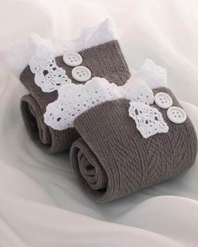 Image of Syhood Long Button Boot Socks with Lace