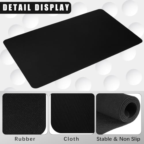 Image of Ecally 4 Pcs Card Game Mats 24 x 14 Inch Playmat Table Smooth Playing Card Mat for TCG, Gameplay (Black)