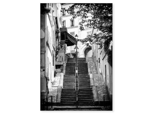 Hexoa Tableau Paris Rue de Montmartre - Made in France - Tableau Verre Acrylique 30x45