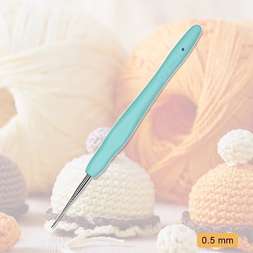 Image of Small Size Crochet Hook Lace Crochet Needle QLRFFLJOY 0.5mm Crochet Hook Embroidery Thread Knitting Weaving Tool DIY Lace Yarn Crochet Needles (0.5 mm)