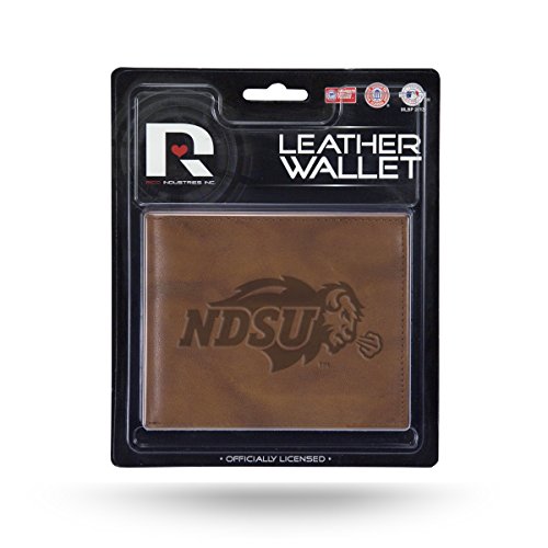 Rico North Dakota State NDSU Bison Embossed Brown Leather Billfold Wallet2