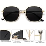 SOJOS Classic Trendy Square Sunglasses for Women Men Cute Big Frame Gold Shades SJ1137 - Image 3