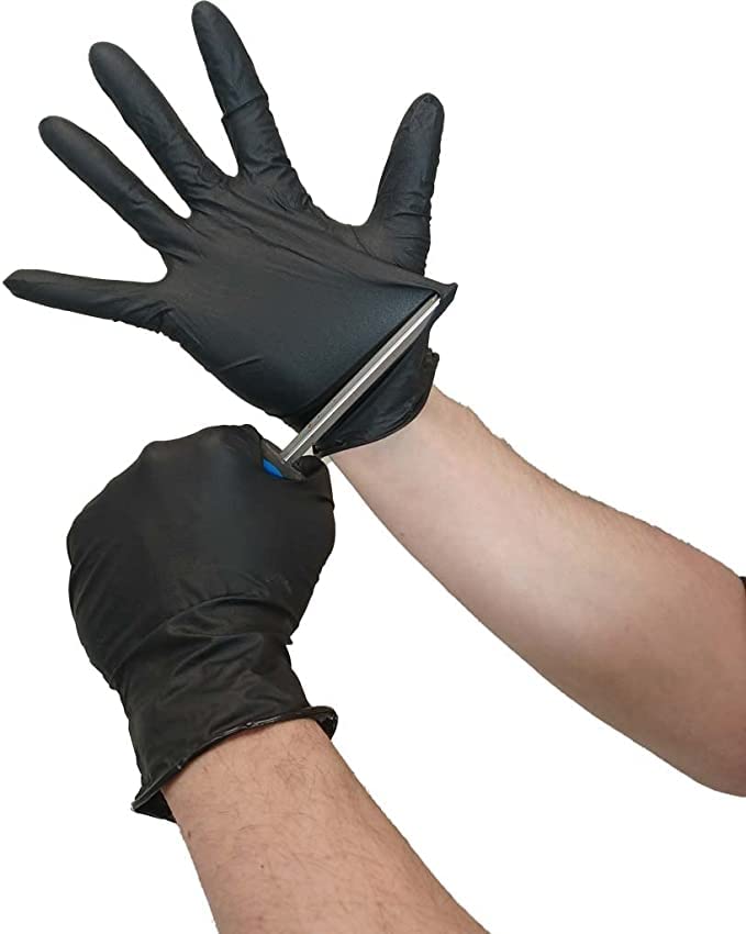 RZT GUANTES de NITRILO TEXTURIZADOS negros – Los guantes de nitrilo MÁS RESISTENTES del mercado – SIN LÁTEX 150 unidades (Talla XL)