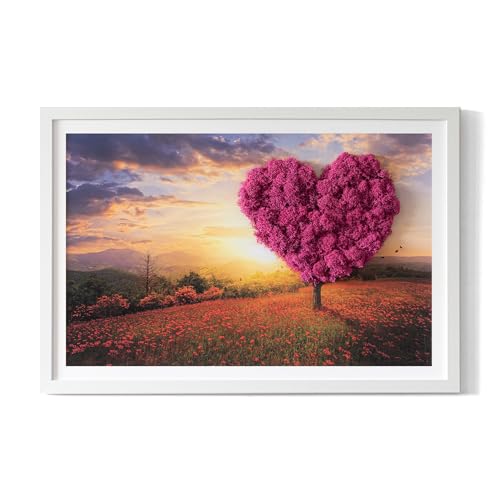 Peinture murale arbre en forme de coeur Tulup 60x40 cm idéal comme cadeau de mariage