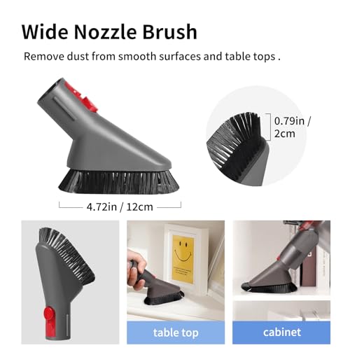 Image of Replacement Attachment Kit compatible with Dyson V7 V8 V10 V11 V15 Absolute Animal Vacuum Cleaner, Flexible Extension Hose Mattress Tool Stiff Brush Soft Bristle Attachment, and Flexible Crevice Tool
