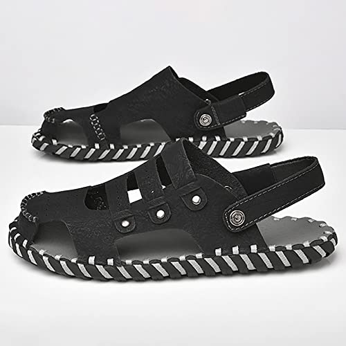 2023 ls Men's Breathable Versatile Outdoor Handmade Large Beach Hollow ls Weatherproof Shoes Men Black3