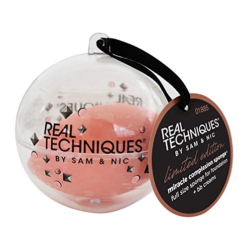 Real Techniques Miracle Complexion Sponge Makeup Blender, Beauty Sponge, Holiday Ornament Edition