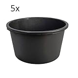 5 St. Mörtelkübel rund 65 Liter, Höhe: 350 mm, Durchmesser Öffnung (innen): 550mm, Boden (innen): 450 mm