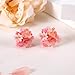 INFUPNET Cute Flower Clip On Earrings For Women Fashion Lovely Pink Flower Earrings No piercing Earrings Colorful Bloom Bead