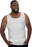 QORE LOGIQ Gynecomastia Compression Shirts for Men - Sleeveless Slimming Undershirts Tummy Control and Body Shaper Tank Top White XLT (Tall Fit)