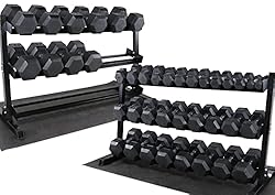 WF Athletic Supply Rubber Coated Hex Dumbbell Set, Multiple Choices