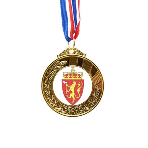 Medalla de oro de Noruega de alta gama con emblema nacional grabado