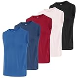 Poroka 5 Pack Boys UPF 50+ Tank Top Kids Sleeveless Dry Fit Active Shirt Youth Athletic Performance Undershirt
