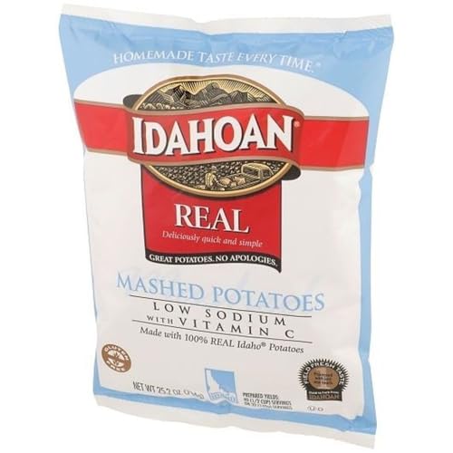 Idahoan Low Sodium with Vitamin C Real Mashed Potato, 25.2 Ounce -- 12 per case.