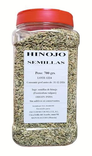 Hinojo 700 gr - Semillas de Hinojo - Calidad Pelluz - Producto Natural para Cocina y Remedios Caseros - Semillas Frescas y Aromáticas del Hinojo