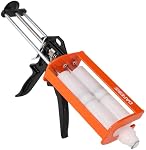 400ml Epoxy Gun Dual Component Caulking Gun Manual Double Cartridge Caulk Gun Panel Bond Adhesive Applicator for 13.5 fl oz Mix Ratio 1:1 and 2:1, Orange