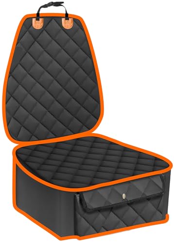 Image of Dog car seat Cover (Orange, Frount Car Seat Cover)