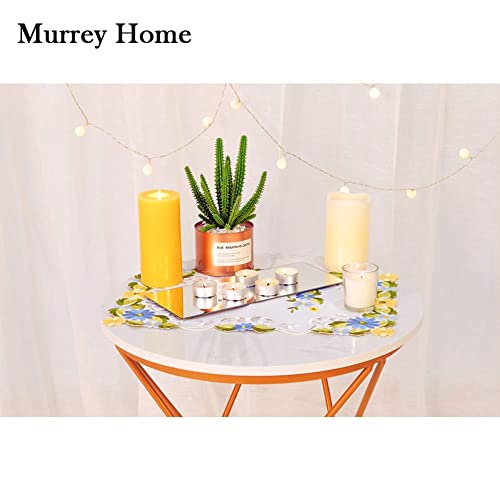 Murrey Home Mirror Plate 5"X12" Square Wall Mounted Mirror, Frameless Mirror Tiles For Wall Ceiling Candle Tray Wedding Centerpieces For Table, Set Of 12, 2Mm #TOP4