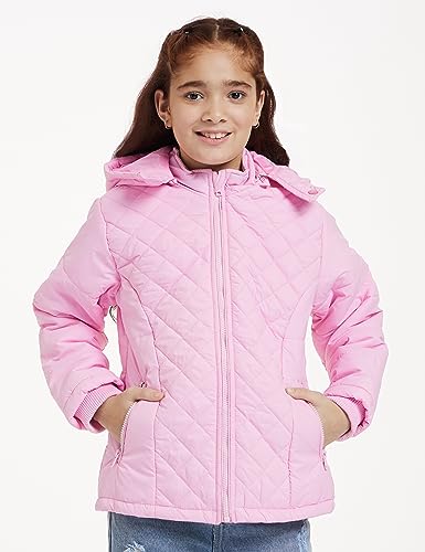 Image of Amazon Brand - Symbol Girls Girls Quilted Winter Jacket with Detachable Hood | Age 2-12 Years