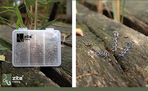 Zite Fishing Cork-Screw Spiralen Set – 45 Stück 3 Größen in Sortierbox – Kunstköder Angel-Zubehör Gummifisch-Angeln… – Bild 8