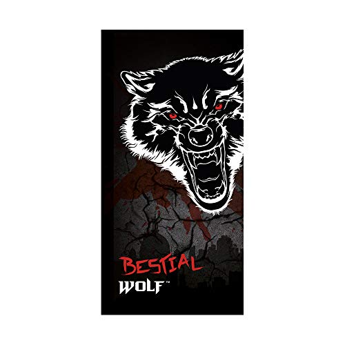 Textil Tarragó Bestial Wolf Toalla de Playa, Algodón, Negro, 30x40x3 cm Cover