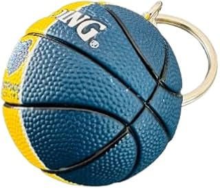Llavero compatible con NBA Grizzlies Color Azul Noche y Amarillo Sport Baloncesto Gadget Accesorios Mochila Idea Regalo Hombre Mujer Niño Colgante Creativo 3D, turquesa, Talla única