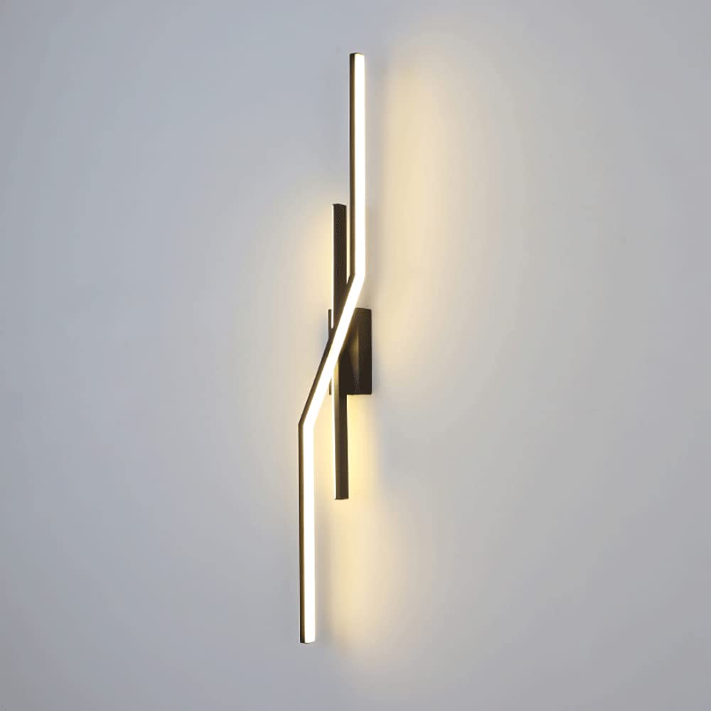 MESOVFCA Ultra-Thin LED Wall Lamp - Stylish Metal Linear Sconce Silicone Lampshade for Living Room, Bedroom, and Corridor Lighting (3000K)(80CM)